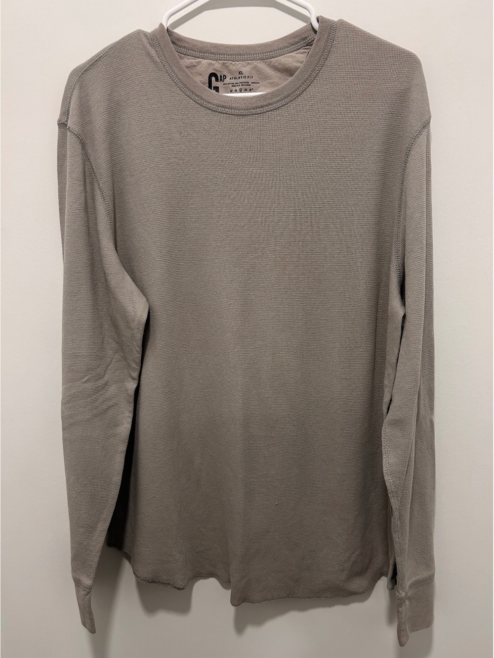 Gap XL Athletic Fit Long Sleeve Shirt Beige